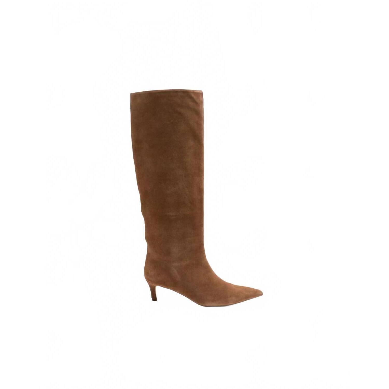 New Free People Women's Kiki Kitten Heel Boot In Tan Suede